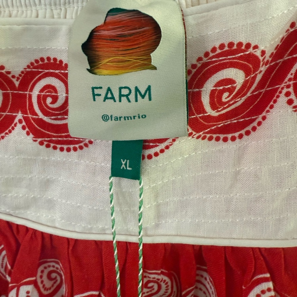 Farm Rio red white Ainika shell skirt, XL, BNWT - Picture 11 of 12